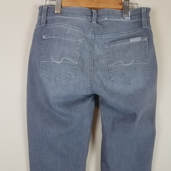 7FAM Gwenevere Skinny Stretch Grey Ankle Jeans - Picture 5 of 11